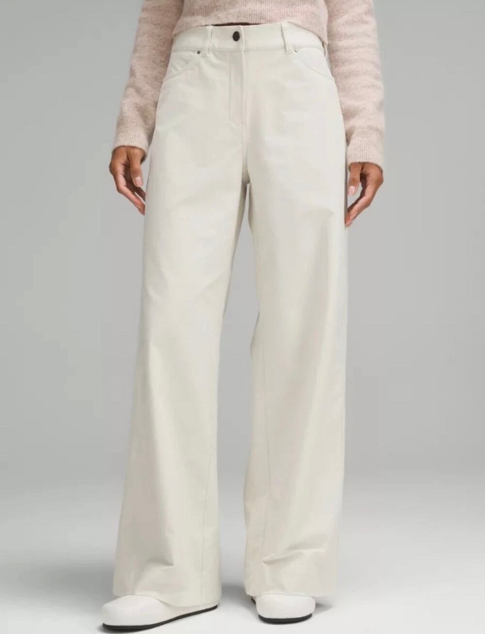 Lululemon City Sleek 5 Pocket High-Rise Wide-Leg Pant White Women's Size 31